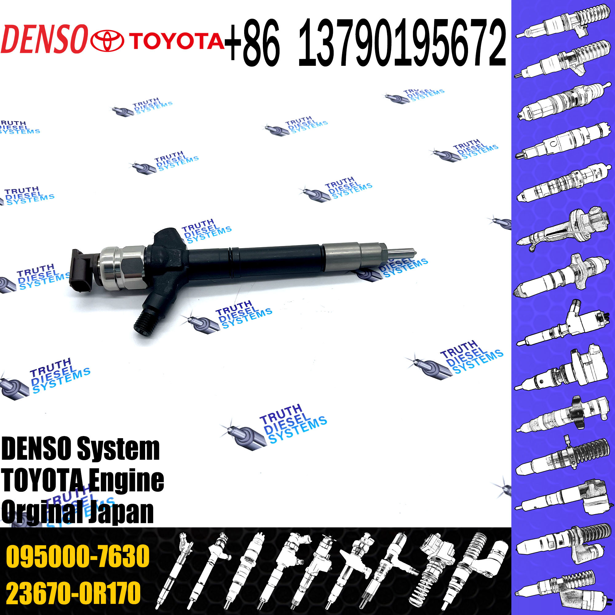 Diesel Fuel Engine Injector 095000-7630 23670-0R170 Engine High Pressure Pump Engine Injection Injector 095000-7630
