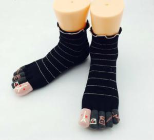 China Cotton custom logo, design jacquard Five Toes Socks wholesale