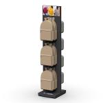 Floor Backpack Rack Custom 2-way Metal Bag Display Stand For Shop