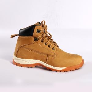 China Steel Industry Middle Cut Safety Shoes With Nubuck Cow Leather Upper And EVA Rubber Outsole wholesale