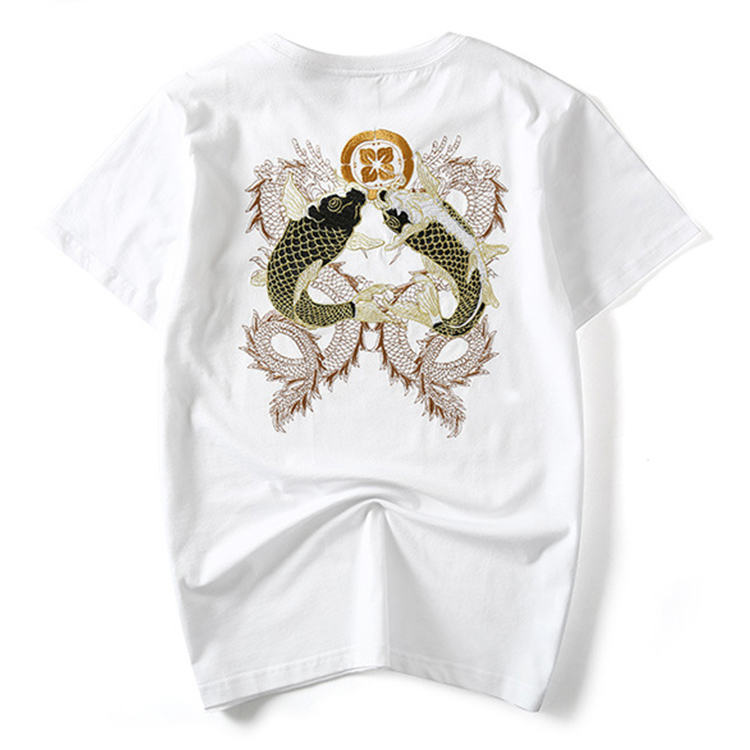 OEM Available Mens Trendy T Shirts With Chinese Style Embroidered Pattern