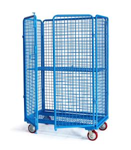 China CE Hot Dipped Zinc 4 Sided Wheeling Roll Cage Containers wholesale