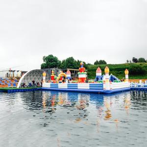 China Airtight Kids Game Inflatable Fun City Castle With Slide Printed Logo wholesale