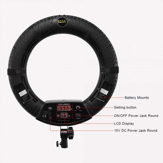 FD-480II 18 inch digital led Ring Light bi color 3200K 5500K For Makeup Photography Live Streaming 1