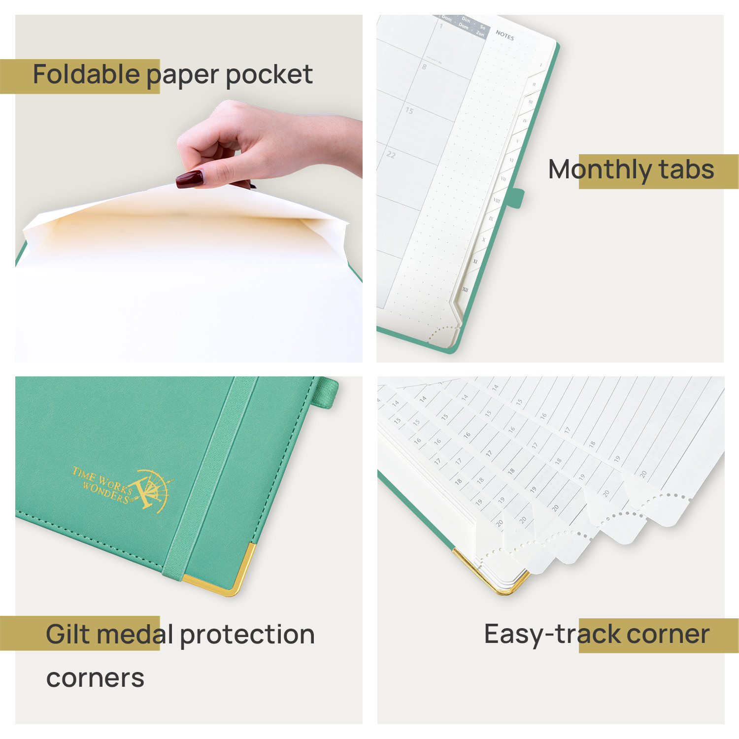 OEM ODM Green Weekly And Monthly Planner 2023 2023 Medium Size