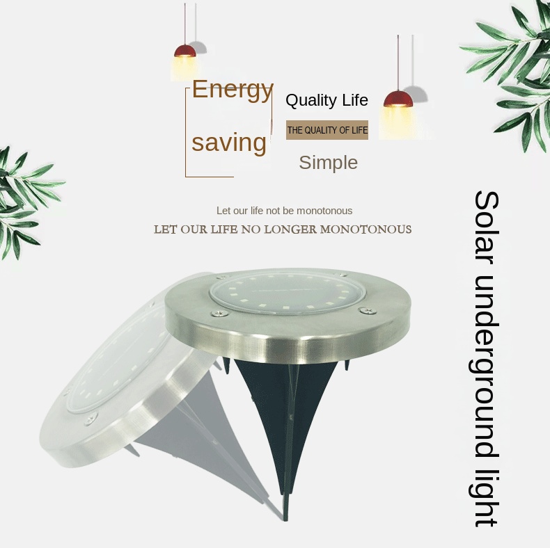 Solar Lawn Lamp Outdoor Yard Buried Decoration Night Lights with High Luminous Flux
