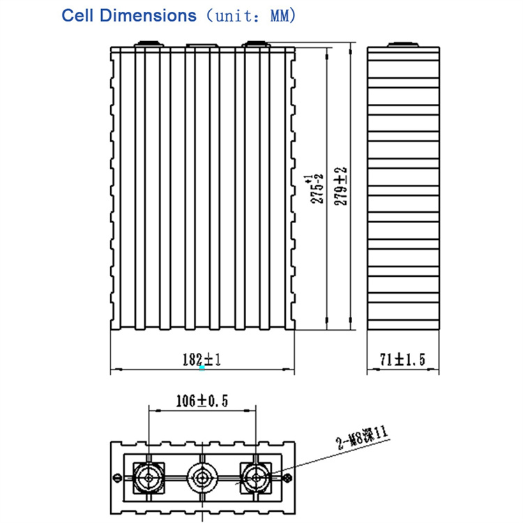 100Ah Lithium Iron Phosphate Battery Cells For Home Solar System And EV