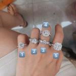 Moissanite Sterling Silver 925 Diamond Ring White Gold Leopard Ring