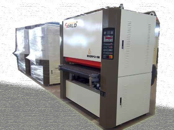 1220mm Width Plywood MDF Particle Board Two Heads Light Duty Wide Belt 3M Roller Polishing Sander BSG2213RP-3M