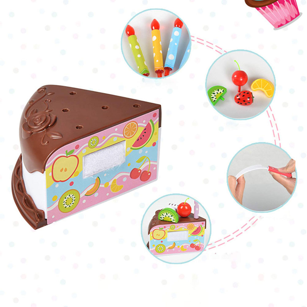 Unisex Play House Baby Can Cut Cake Toy Kitchen Set for DIY Birthday Cake Pretend Play