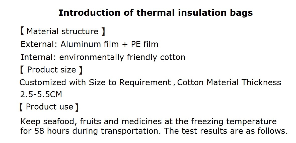 thermal insulated food bags