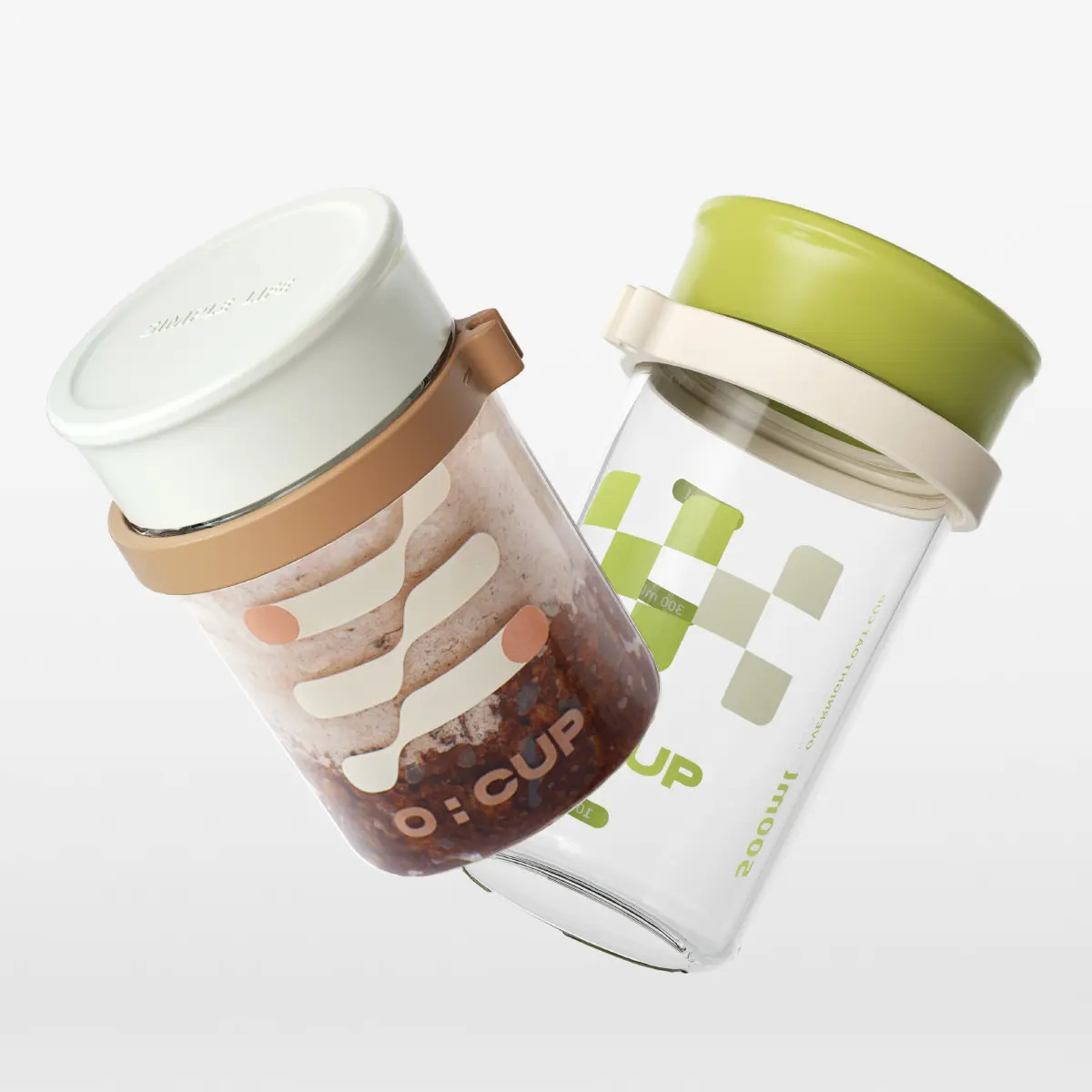 4 Pack Overnight Oats Containers With Lids And Spoons
