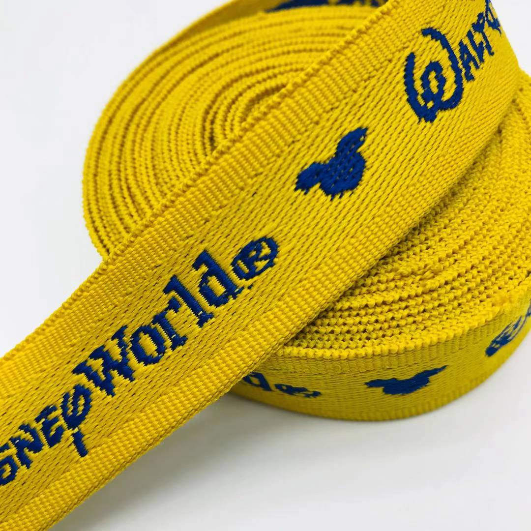 Wholesale custom printed elastic waist bands tape ribbon for bags