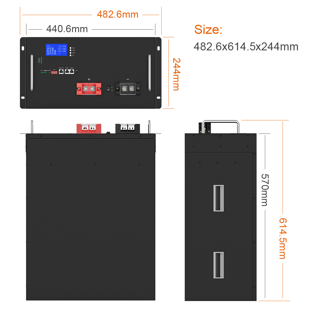 3 Year Warranty LFP Lithium Ion Battery 51.2V 230Ah For Boats Submarines
