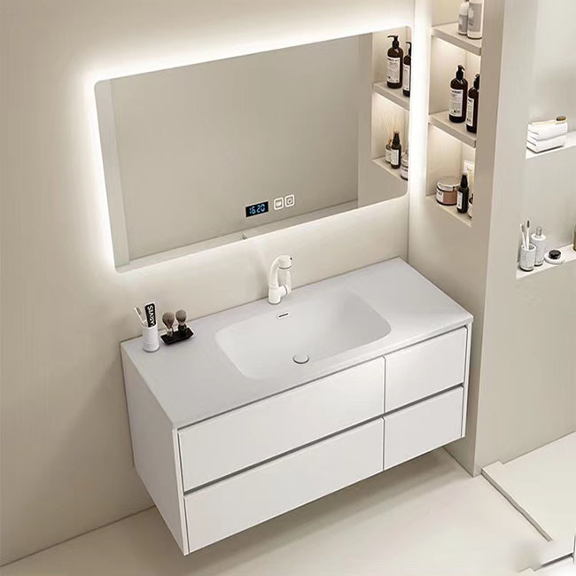 Modern Bathroom Vanity Cabinet Set Stone Slate Basin Customized Size