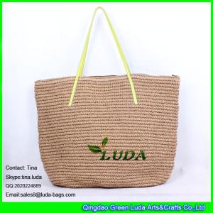 China LUDA light brown straw handbag fashion paper straw crochet tote bag wholesale