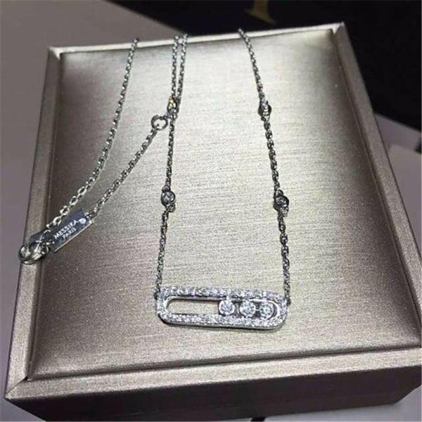 Luxury Jewelry Three drill sliding necklace 18k white gold yellow gold rose gold