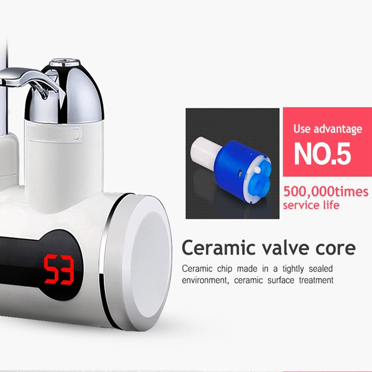 Deck Mounted Electric Hot Water Tap Instant 2-3L/Min 3KW For Kitchen