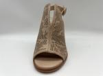 Brown / Beige Suede Leather Shoes Open Toe Round Toe Stiletto Heel Sandals