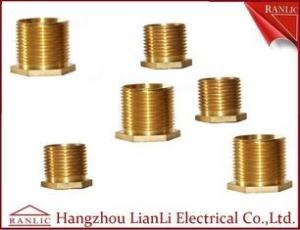 China Brass Male Bush Brass Electrical Wiring Accessories Long Hexagon Head GI Thread wholesale