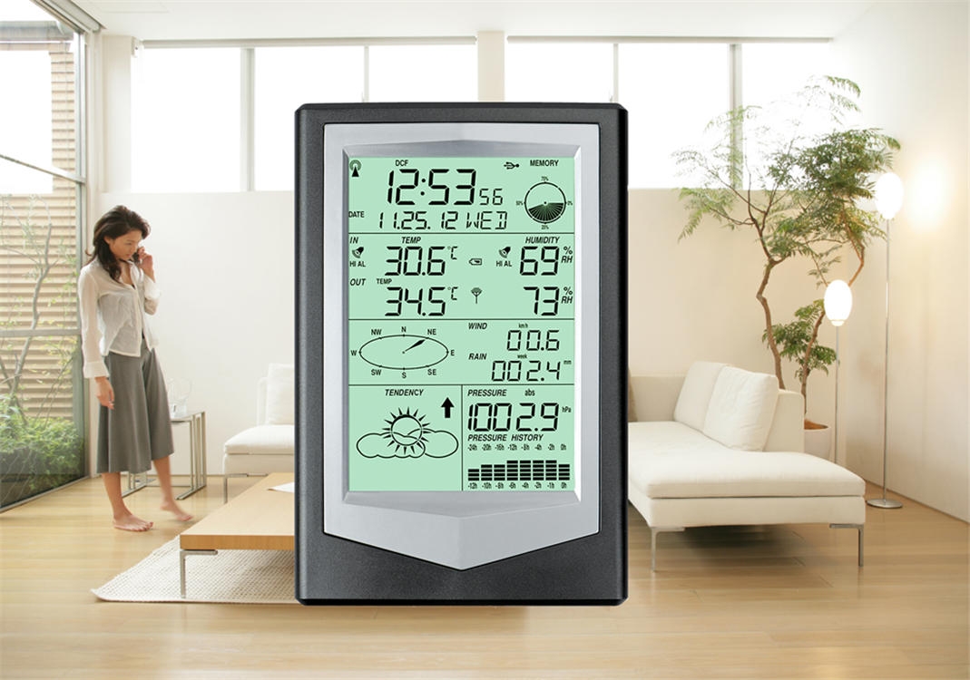 6 In 1 Solar Weather Station Displays Rainfall And Wind Speed With Wireless Connectivity