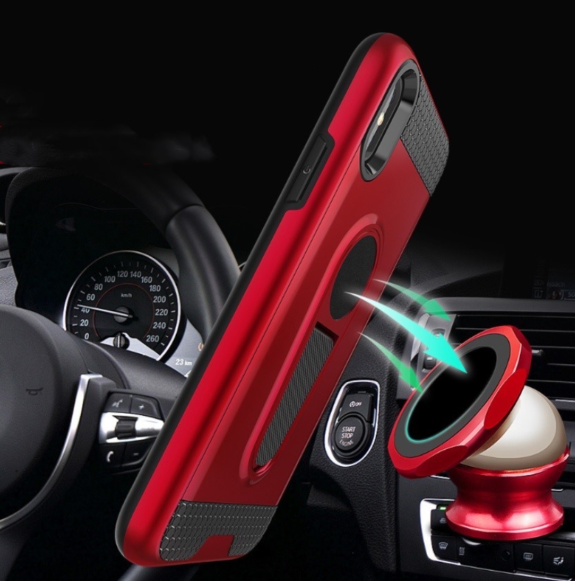 Wang PC+TPU Armor Case with with Kickstand Car Magnetic Absorption Function for Samsung S8 S8 Edge Note8 J5 2017 J7 Prim