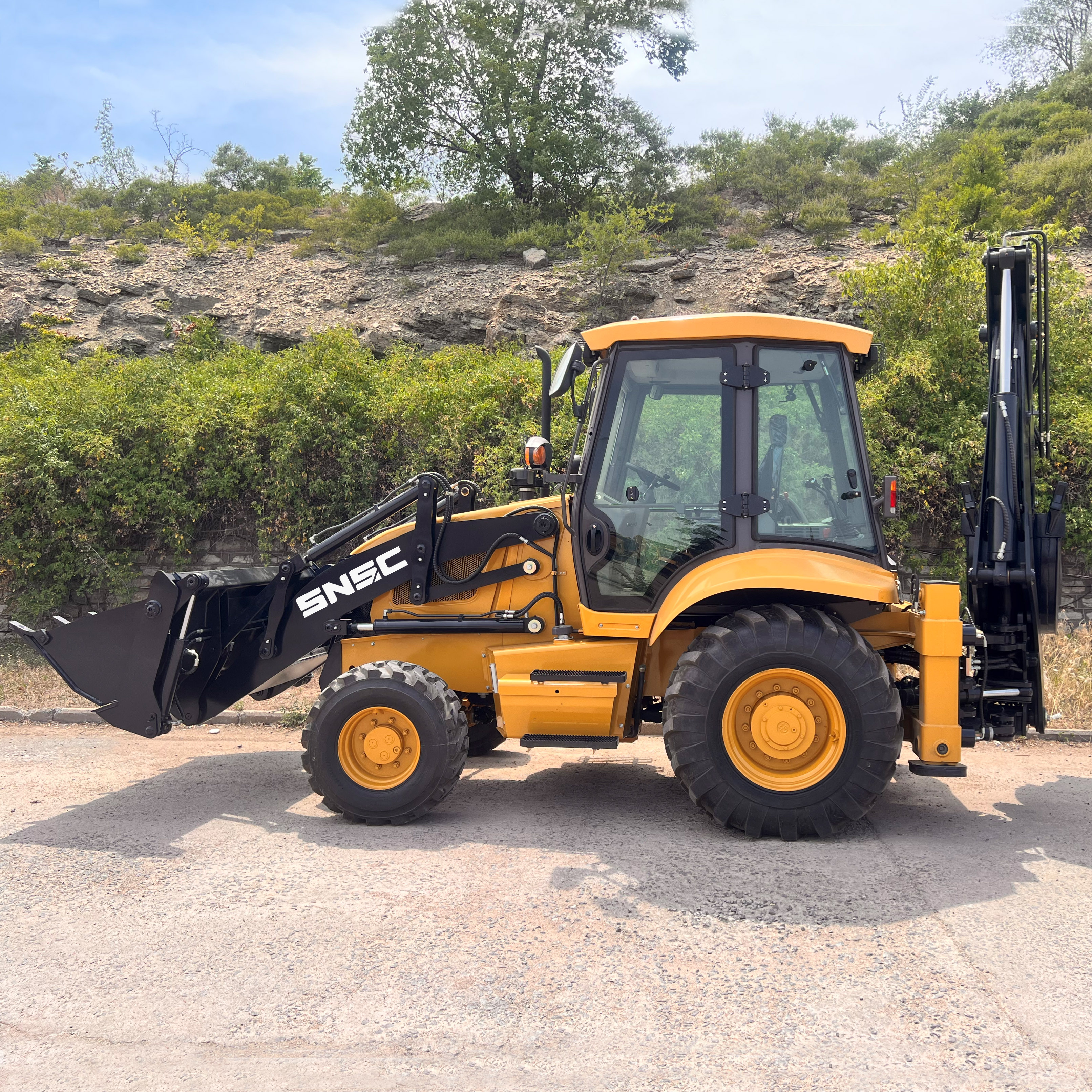 4280mm Max. Digging Depth 4WD Compact Loader Backhoe with Front End Loader and ROPS Cab