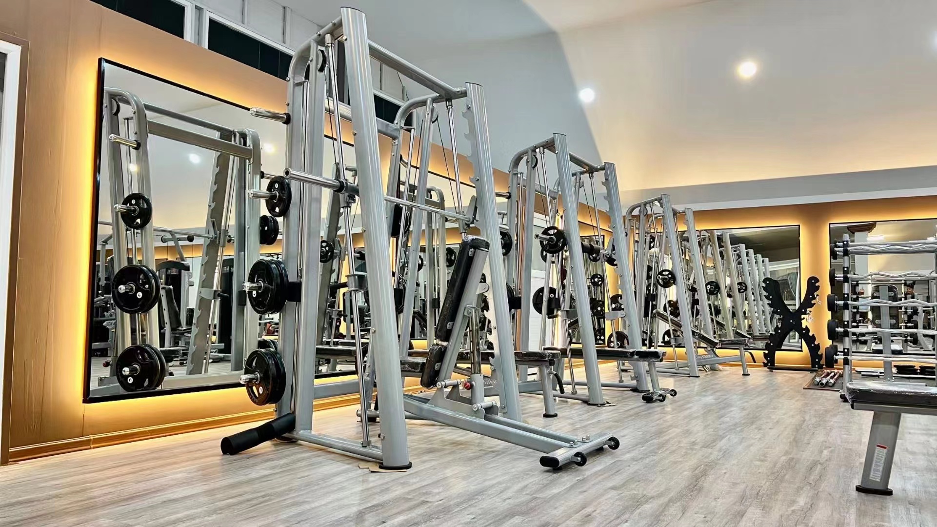 Commercial Indoor All in One Fitness Equipment Power Rack Smith Machine Multi Functional