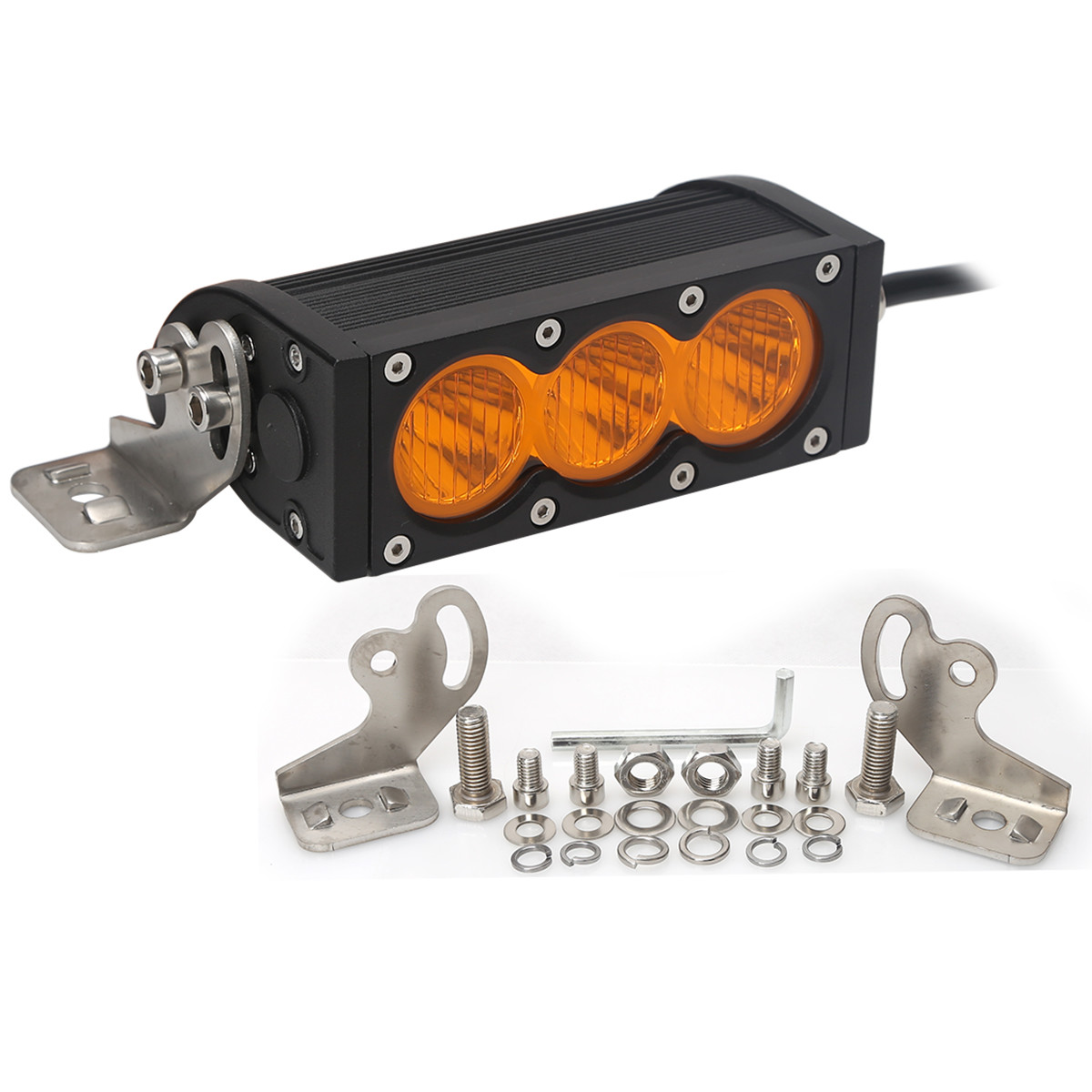 H Style 30W Yellow Color 3pcs 10W CREE LED LIGHT BAR 6000K 10-30V Combo Beam,Flood Beam, Spot beam