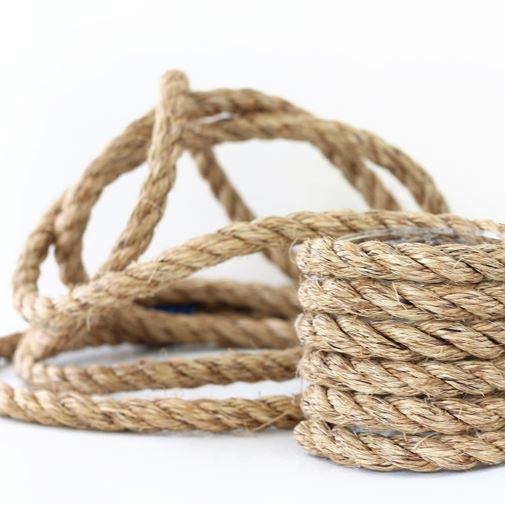 6mm 8mm 12mm Natural 100% 3/4 Strand Twisted Jute Rope with Length 30/100/200/220m