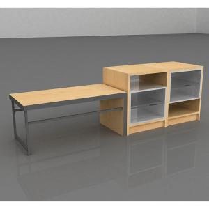 China Powder Coating Miniso Display Rack Wooden Material 160×90×120cm Size wholesale