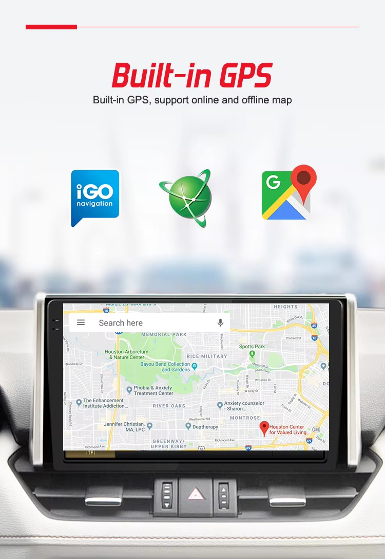 Qualcomm Chip Android 13 Universal Car Stereo Screen 9" 10" for GPS Navigation