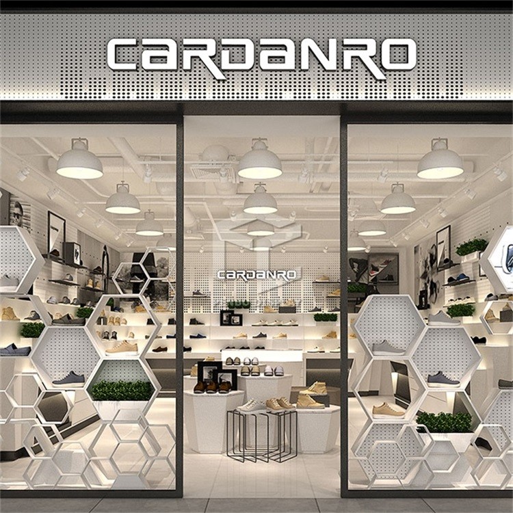ODM 3D Print Shoes Store Display Design 16mm MDF Shoes Display Rack