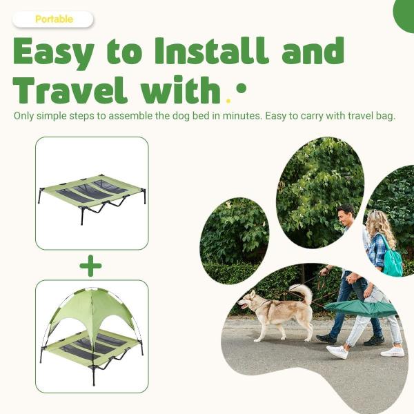 600D Oxford Portable Raised Outside Portable Dog House for Large Dogs