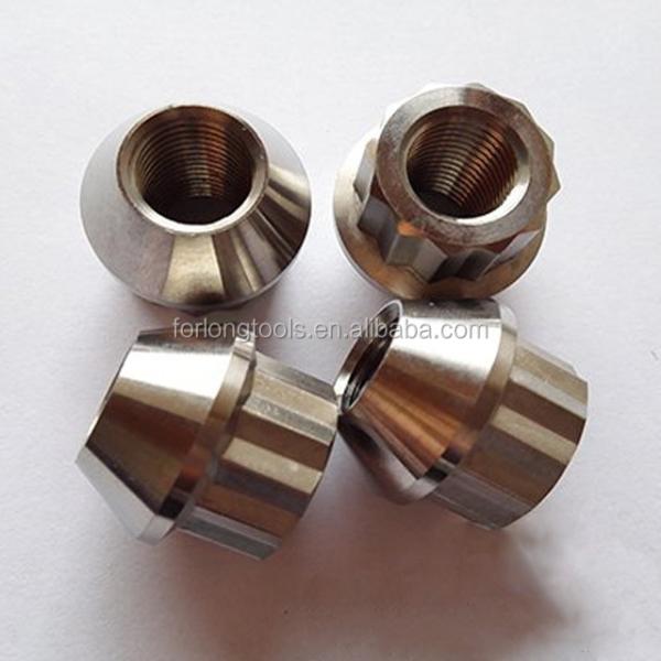 DIN Standard Plain Finish Titanium Flange Nuts for 1/2-20 Threaded Wheel Fastening Component