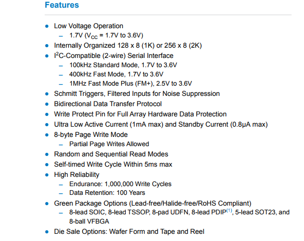 AT24C01D-SSHM-T IC EEPROM IC Memory Chip 1K I2C 1MHZ 8SOIC For Desktop Laptop