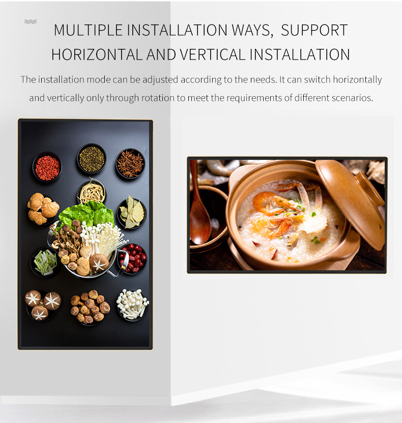1920*1080 350cd/M2 Wall Mount Touch Screen For Milk Tea Shop