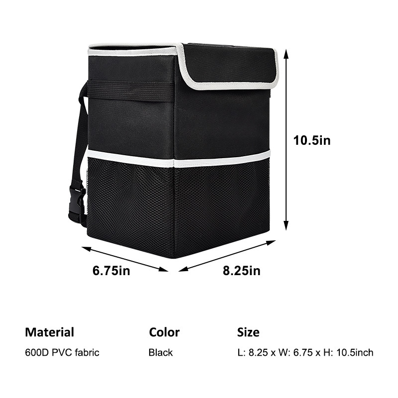 Grocery Car Organizer Bags Waterproof Truck Bed Storage Bag Box Can Bin 8x6x10"