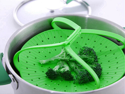 100% Food Grade BPA free High Quality Silicone Vegetable Steamer Cooking Steamer