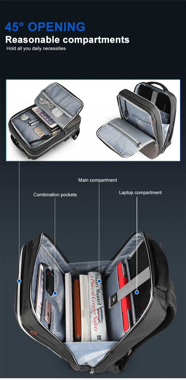T-B3331A New Style Travel Laptop Backpack Outdoor Anti Theft Usb Charging Wholesale