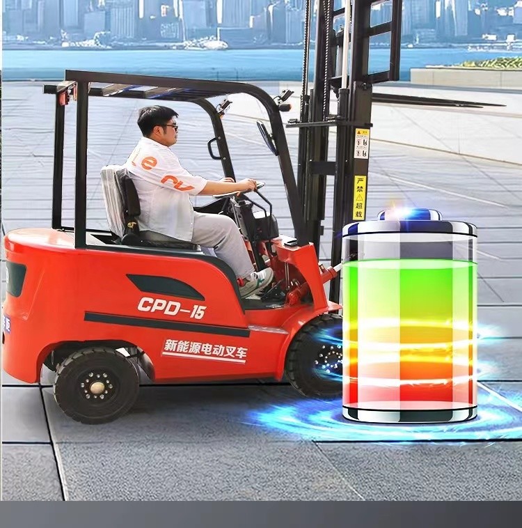 Pneumatic Tire Compact 1.5 Ton Electric Forklift Company With Hydraulic Electromagnetic Brake