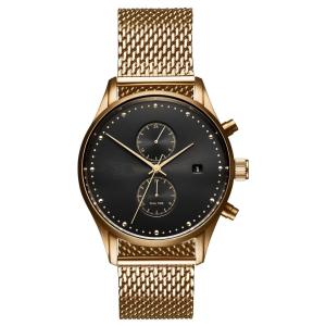 China Brand logo sun grain dial gold plated stainless steel case custom watch face wholesale