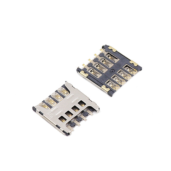 LCP 8 Pin Micro SIM Card Socket Connector Push Pull H1.8mm 5000 Cycles Durability
