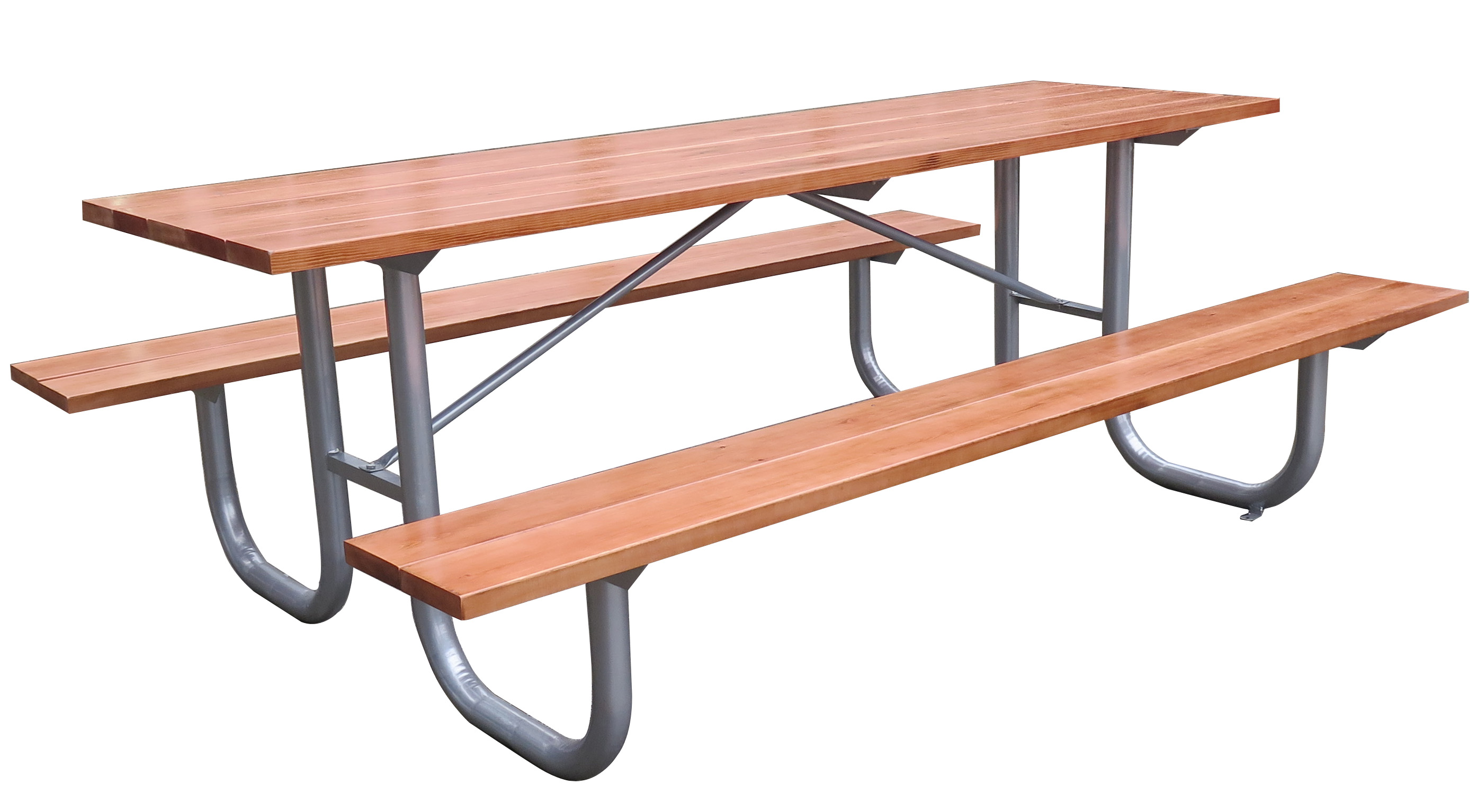 SGS sunproof 6 Seats Metal And Wood Garden Table