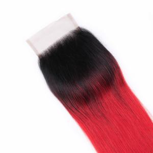 China Straight 4x4 Lace Front Closure Virgin Remy 4x4 Brazilian Closure 9A / 10A Grade wholesale