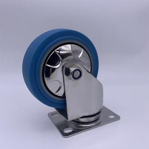 China Rubber Wheel 4 Inch Silent Rolling Stainless Plate Swivel Caster wholesale