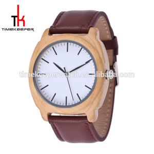 China Aliexpress hot selling high quality wood case watch genuine leather strap mens luxury watch wholesale