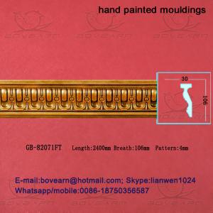 China Hand painted/European PU carved panel moulding/PU wall moulding wholesale