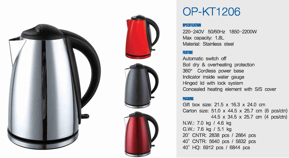 Electric Stainless Steel Kettle Portable Cordless Electric Kettle NO Private Mold