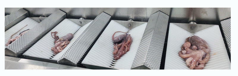 High Speed Sticky Materials Multihead Weigher 7 Head 160 Flip Type For Octopus Beef Slices